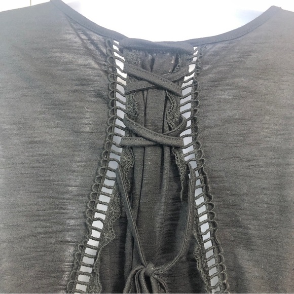 Takara Lace Up Tie Back Bell Sleeves Blouse Medium - Picture 4 of 6